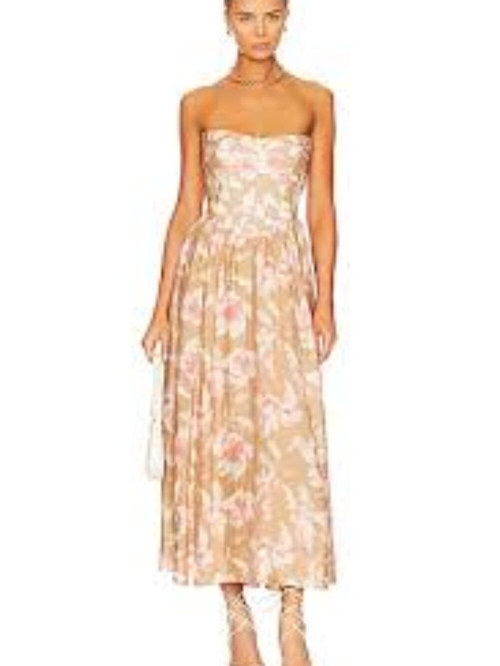 NWT Bardot Lola Corset Strapless Boned Bodice Midi Dress XXL